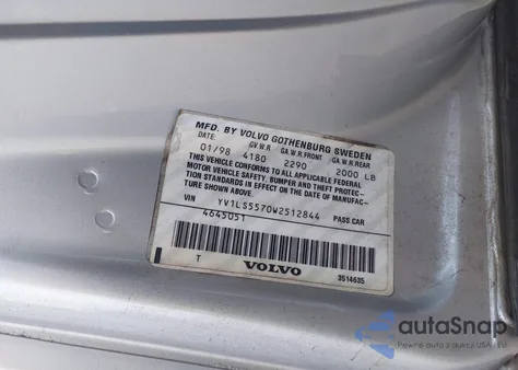 1998 Volvo S70 Gtas/Gtms from USA, damaged, VIN YV1LS5570W2512844